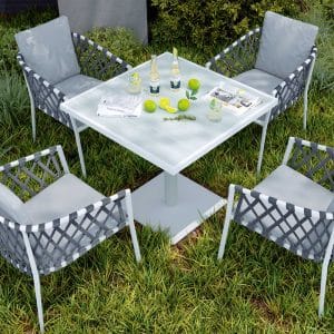 The Grand Terrace Cushioned Bistro Set